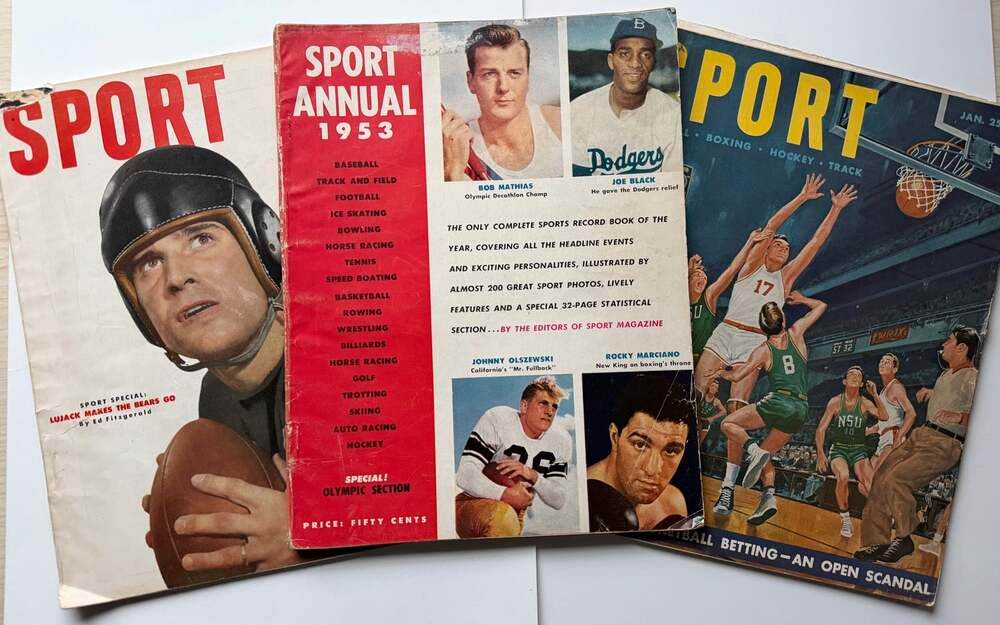 3 - 1951-53 Sport Magazines Mickey Mantle, Jackie Robinson, Ted Williams,